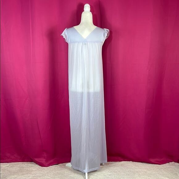 Vintage Fashion Inn lavender embroidered maxi slip nightgown, size med - Picture 1 of 8